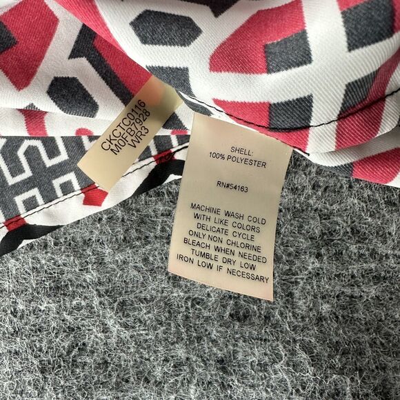 Calvin Klein Dress Womens 6 Drawstring Adjustable Waist Shirt Dress Geometric - Picture 5 of 11